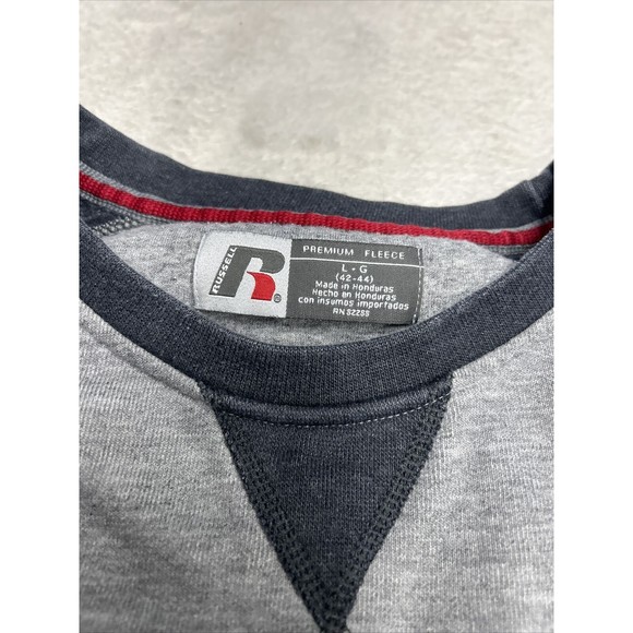 Y2K Russell Athletic Premium Fleece Two-tone Gray Crewneck Sweatshirt Size Large - Picture 4 of 9